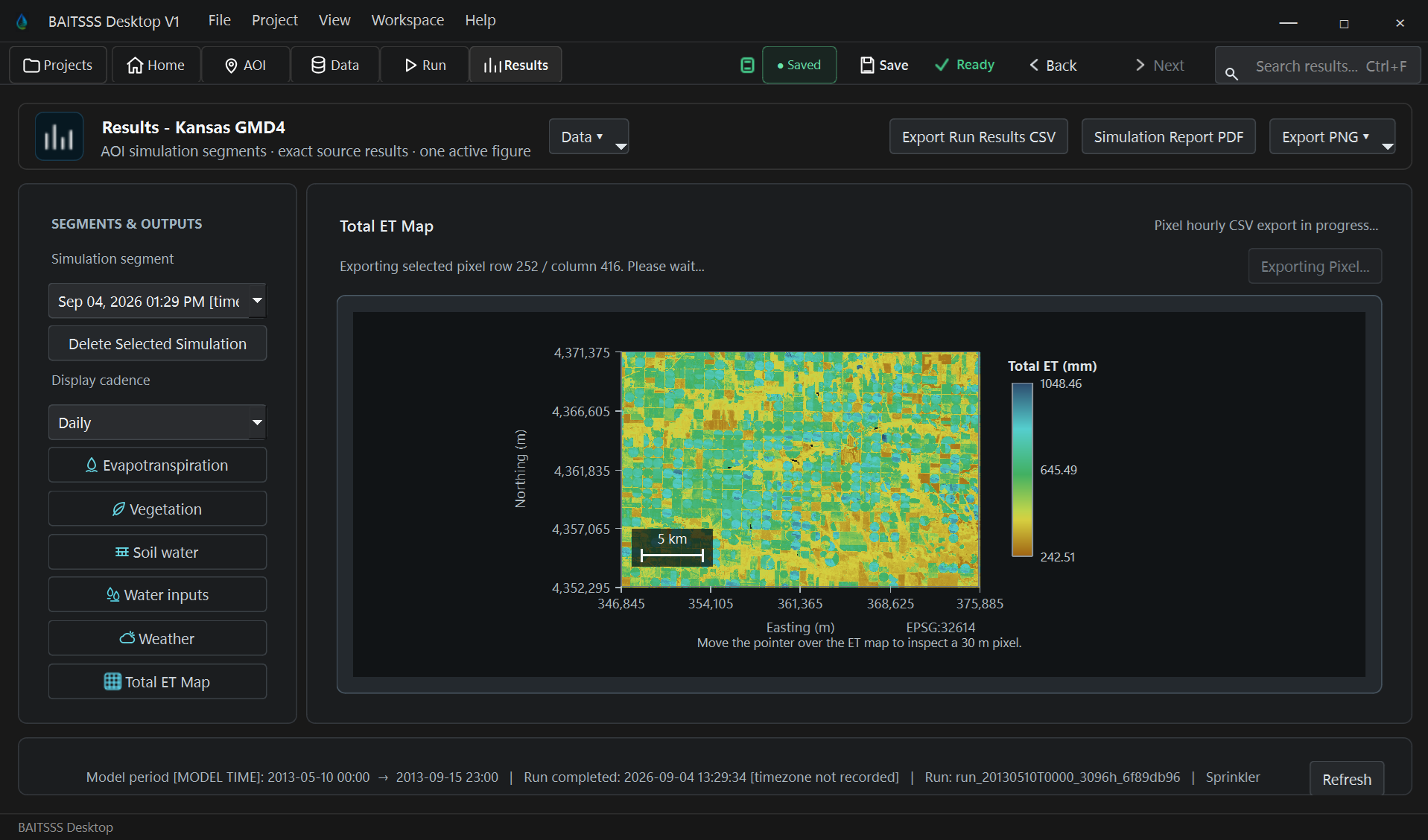 BAITSSS Desktop spatial Results interface
